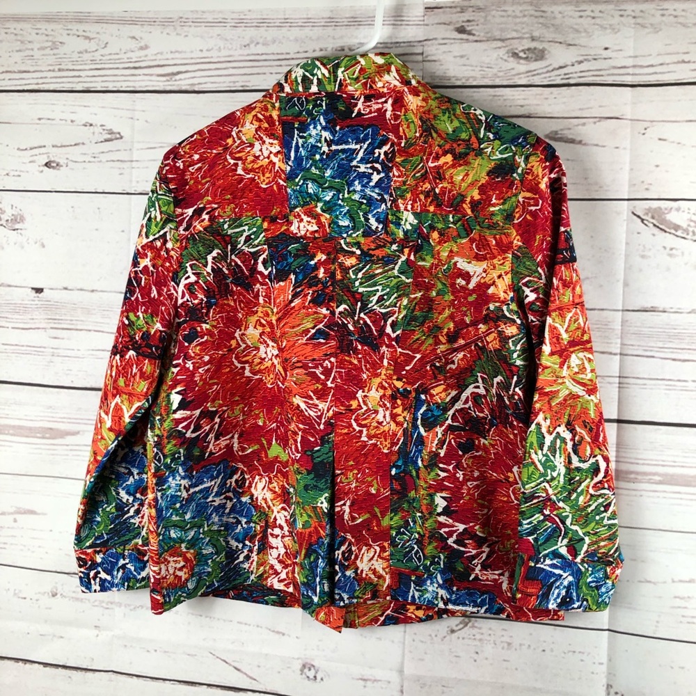 Chico’s multicolor size 1 bright colors 3/4 sleeve - Picture 8 of 8